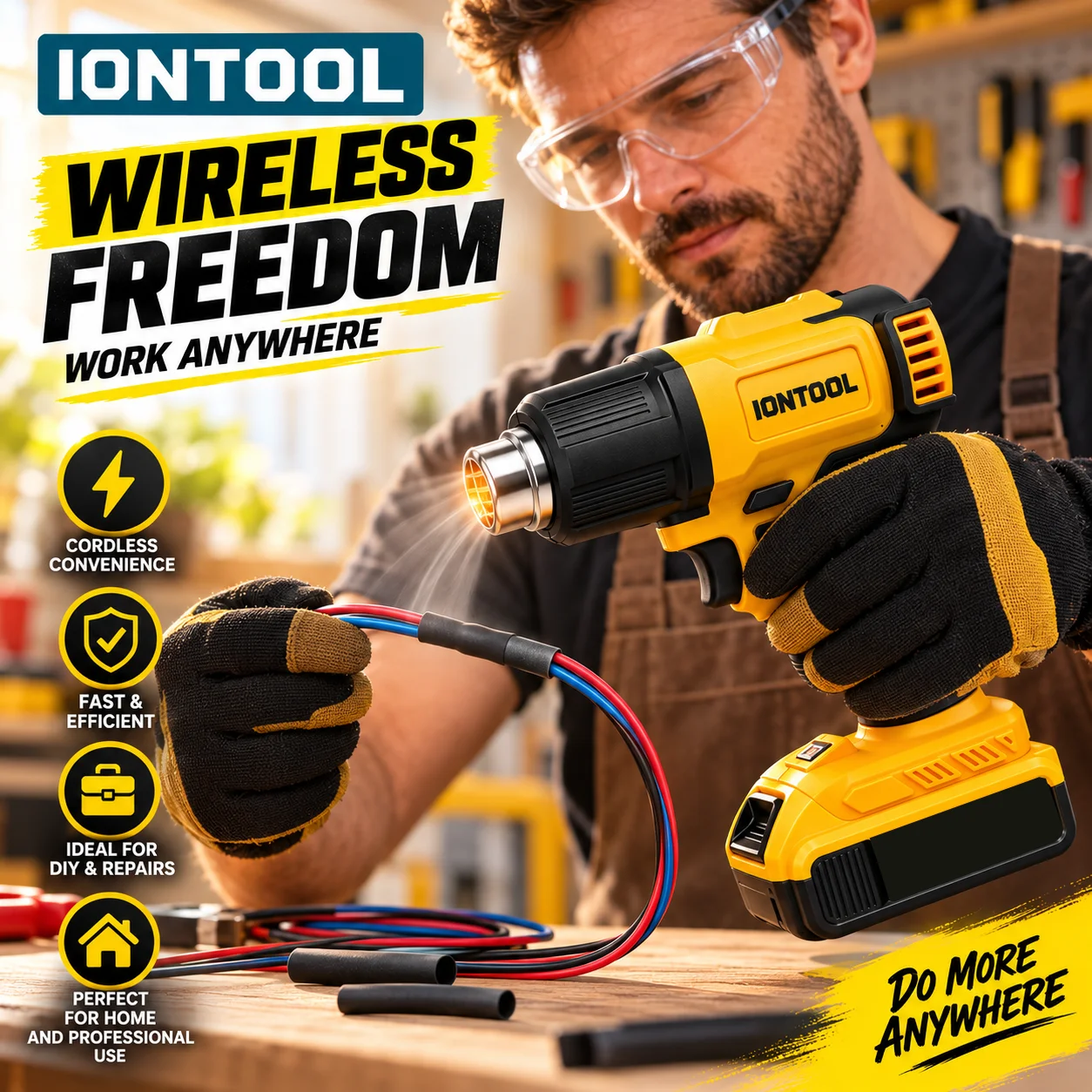 IONTOOL 무선 열풍기 550 ℃   수축 튜브 설 - Cordless Heat Gun For Shrink Tubing 리뷰 및 가격