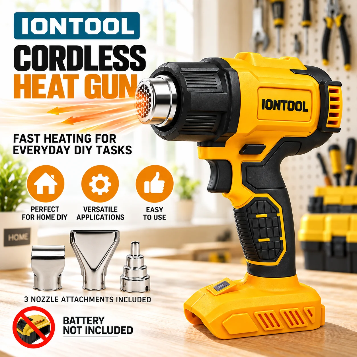 IONTOOL 노란색 무선 열풍기 550 ℃   가정용 - Cordless Heat Gun For Shrink Tubing 리뷰 및 가격